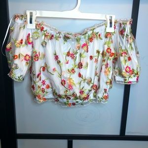 White Floral Top